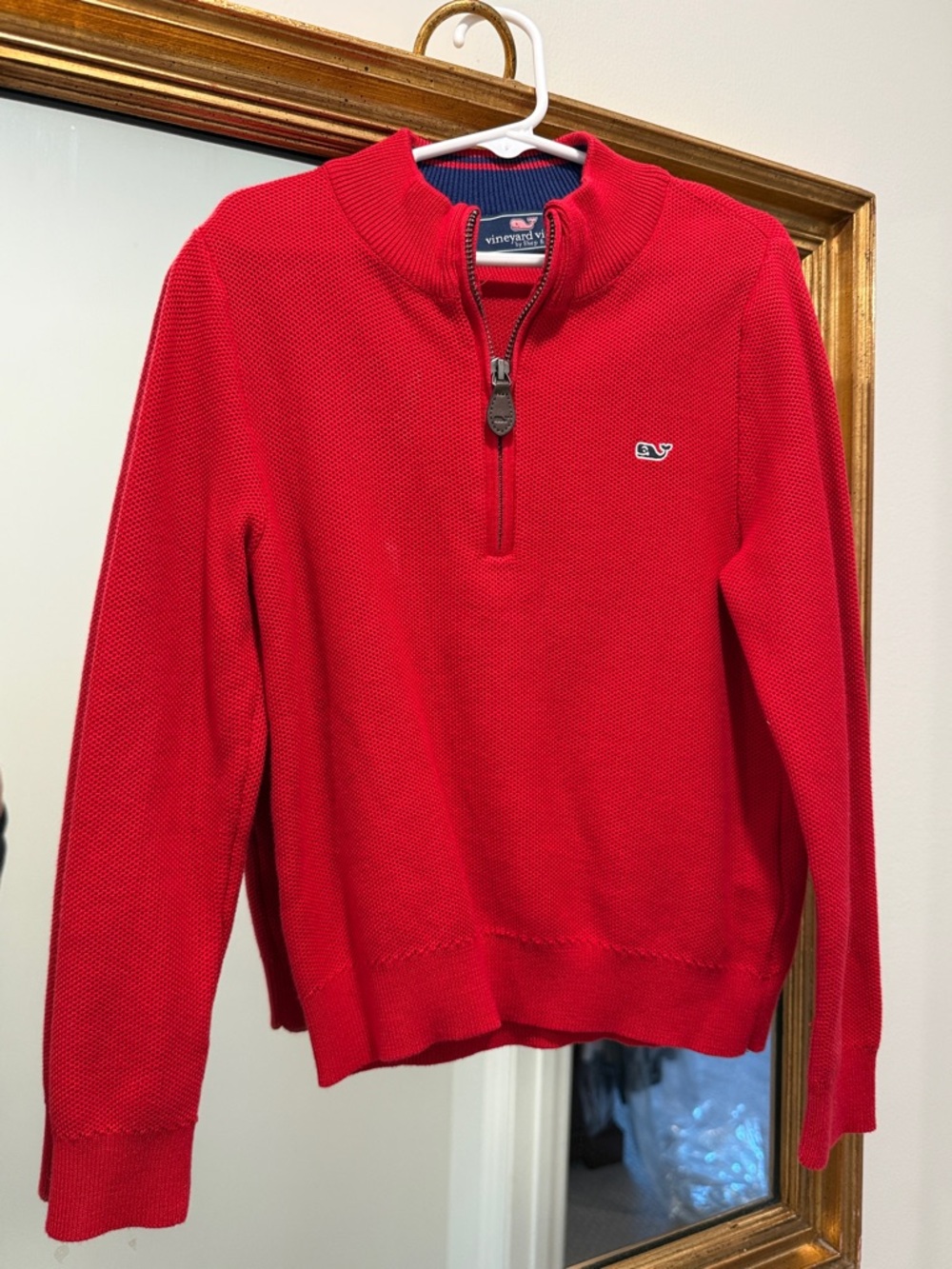 Vineyard Vines Men's Red Half-Zip Sweater
